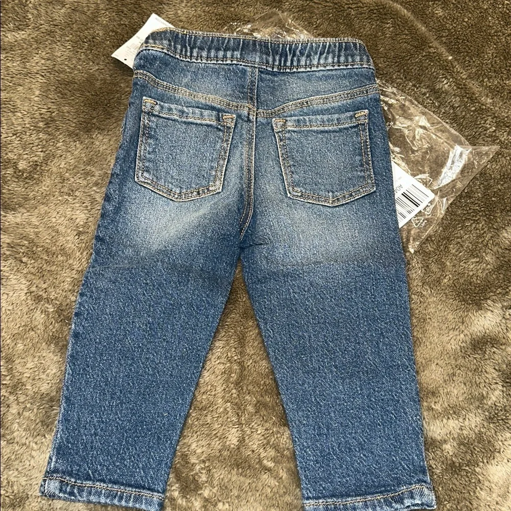 Old Navy Toddler Denim Jeans in Blue with Drawstring size 12-18 months NEW!